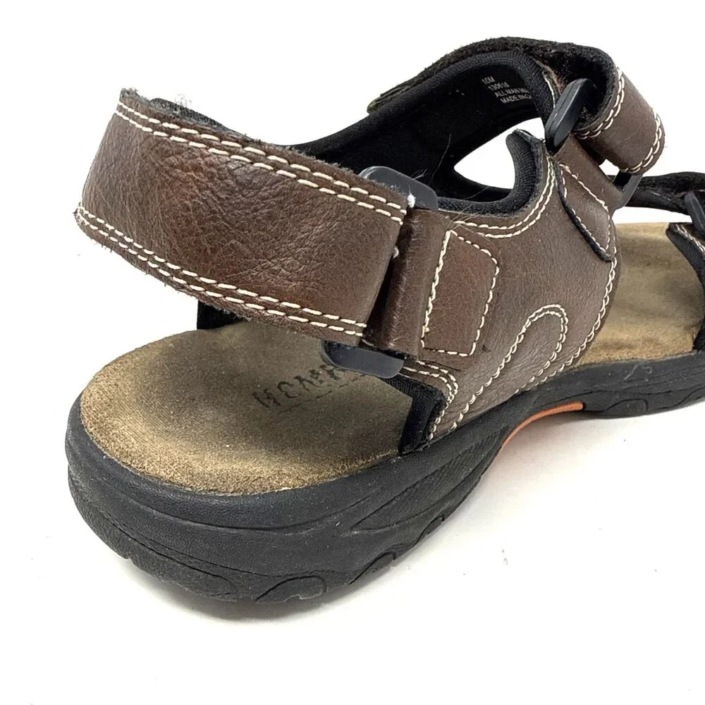 Khombu Noah Sport Sandals Mens Size 10 Brown Comfort Hook & Loop Outdoors Hiking